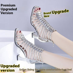 Horseshoe Heel Roman Sandals High-top Peep Toe Shoes