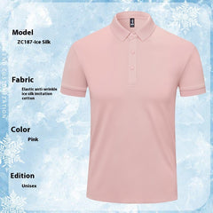 Summer Ice Silk Polo Shirt Overalls