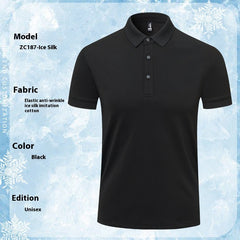 Summer Ice Silk Polo Shirt Overalls