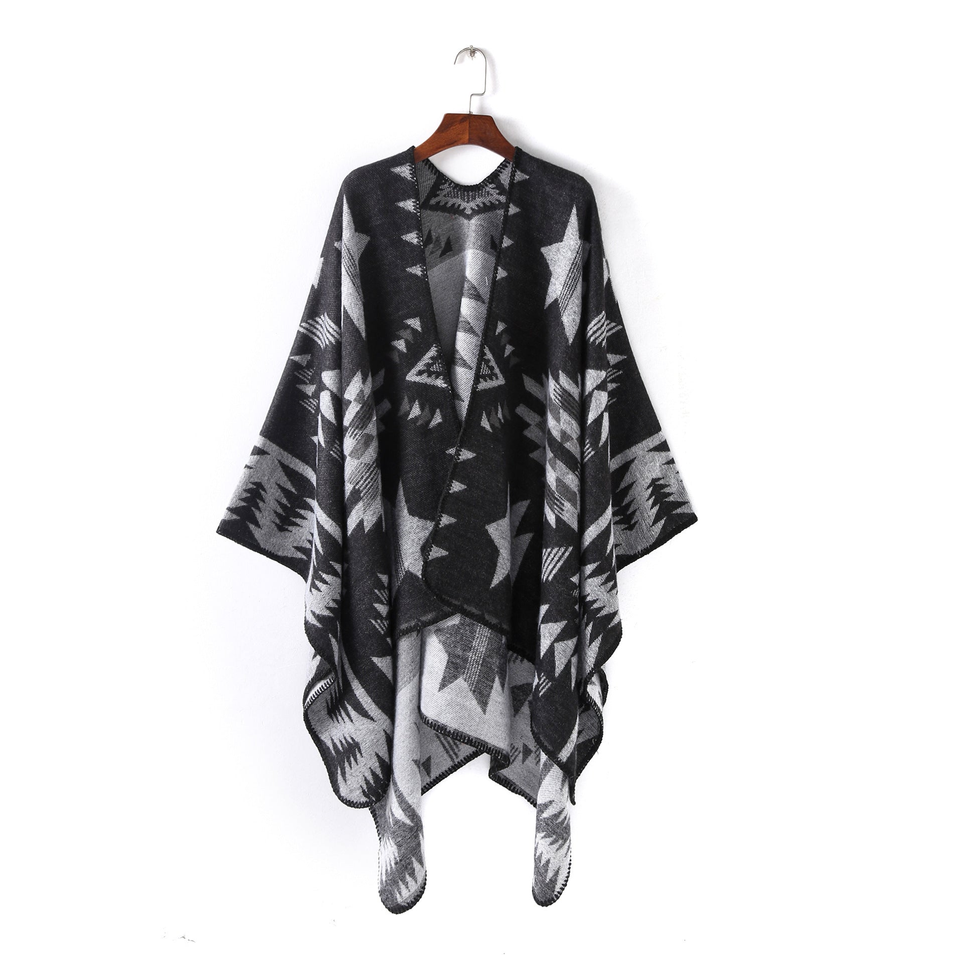 Warm shawl with various patterns such as flowers